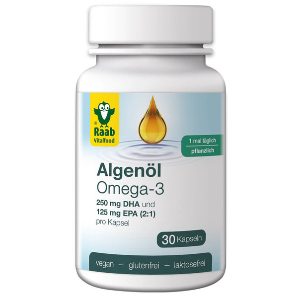 Raab Algenöl Omega-3, 30 Kapseln; 1 Kapsel täglich